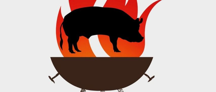 Bild enthält, Animal, Mammal, Pig, Logo, Fire, Flame, Advertisement, Poster