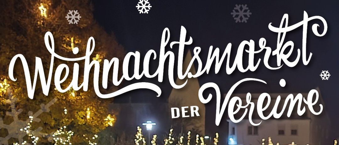 Werbeplakat für den Weihnachtsmarkt des Vereins mit festlichen Lichtern und Rehdekorationen. Termine: 29. November und 20. Dezember, ab 16 Uhr, im Schulpark Deutschkreutz.