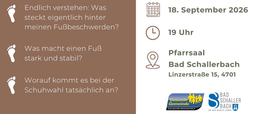 Ein Workshop mit grundlegendem Hintergrundwissen, praktischen Übungen und klaren Tipps zur Schuhwahl - verständlich erklärt, sofort umsetzbar von Romana Karlsbock, BSc Physiotherapeutin.