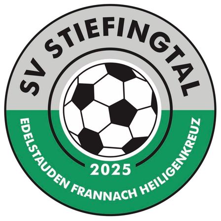 Rundes Logo für SV Stiefingtal mit einem Fußball und dem Jahr 2025. Grün und grau dominieren das Design.