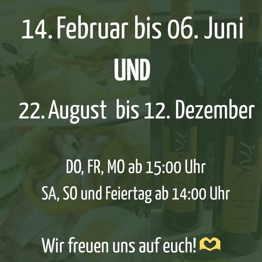 From February 14 to June 6 and August 22 to December 12, weekdays open at 3 PM, weekends and holidays at 2 PM. We look forward to seeing you!