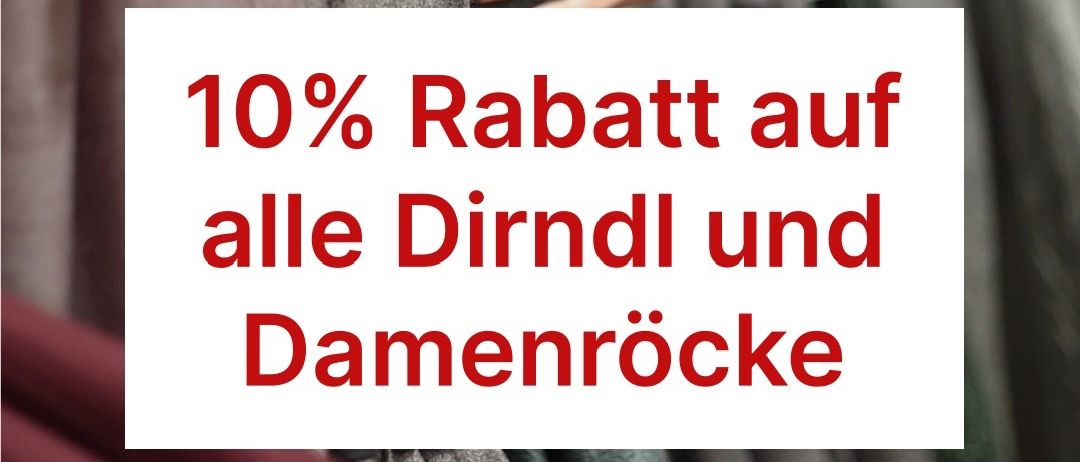 Ein Werbebild mit rotem Hintergrund zeigt einen 10% Rabatt auf alle Damen- und Mädchenmäntel vom 2. bis 4. Oktober 2025 an.
