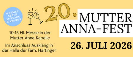 Jubiläumsnummer 20. Die musikalische Aufführung von Anna ist in der Kapelle am 26. Juli.
