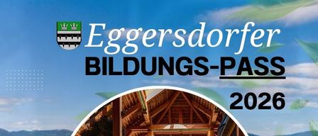Plakat für ein Eggerstorfer Bildungs-Pass 2026 Workshop. Datum: 14. April 2026. Zeit: 15:00 - 17:00 Uhr. Ort: Gemeindeamt Eggersdorf.