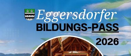 Ein Werbeplakat für Eggerstorfer Bildungs-Pass 2026. Es zeigt einen Bienenstock und eine wunderschöne Landschaft. Der Workshop findet am 14. April 2026 von 15:00 bis 17:00 Uhr im Gemeindeamt Eggersdorf statt.