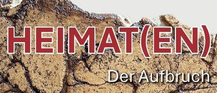 Poster for the event 'Heimat(EN)' at Cafe Marie/Gold & Pech Theater, Riesstraße 60, 8063 Eggersdorf bei Graz, on July 14, 2026, at 19:00. Exhibition runs from July 15 to July 26, 2026.