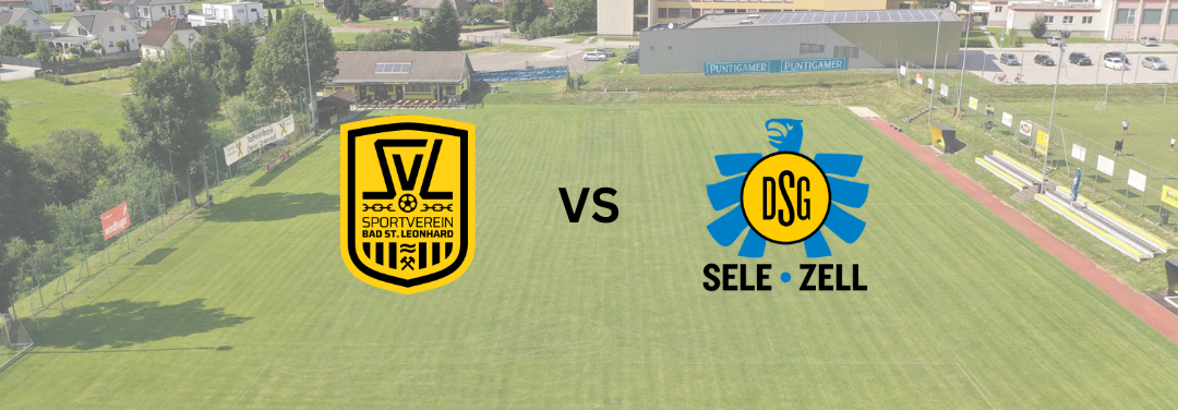Eine Luftaufnahme eines Fußballfeldes mit den Logos zweier Teams. Das Feld ist breit und grün. Im Hintergrund befinden sich Gebäude und Bäume.