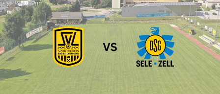 Eine Luftaufnahme eines Fußballfeldes mit den Logos zweier Teams. Das Feld ist breit und grün. Im Hintergrund befinden sich Gebäude und Bäume.
