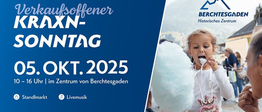 Plakat für den BeKSoffner-Tag 2025 in Berchtesgaden, zeigt ein junges Mädchen mit Zuckerwatte, mit einem Berg im Hintergrund und Veranstaltungsdetails.