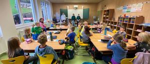 Child, Female, Girl, Person, Building, Chair, School, Boy, Male, Student