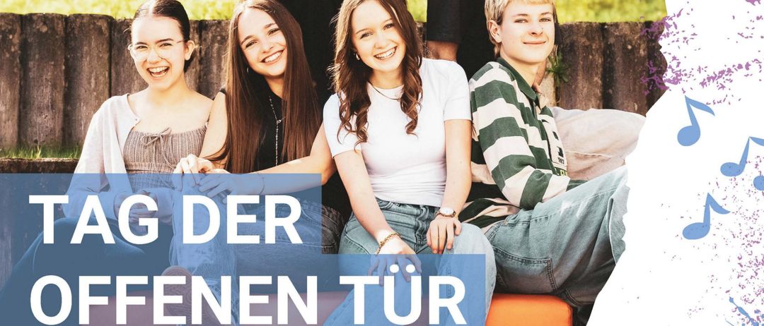Plakat für den Tag der offenen Tür am 22. November 2025, von 9 bis 12 Uhr, in BORG Birkfeld. Es zeigt eine Gruppe lächelnder Schüler in Freizeitkleidung.