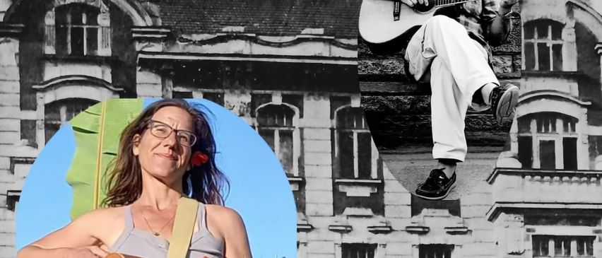 Bild enthält, Guitar, Musical Instrument, Person, Guitarist, Music, Musician, Performer, Shoe, Face, Glasses