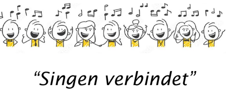 A flyer for Magnuschor Rons and Mannlicher Schins-Rons. They will perform on Saturday, April 11, 2026 at 8:00 PM in the Magnussaal Rons. The event theme is 'Singing connects'.