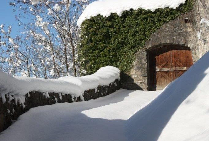 Outdoors, Shelter, Tree, Hut, Nature, Vegetation, Scenery, Snow, Rock, Housing