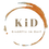 Ein kreisförmiges Logo für 'KiD Kreativ im Dorf' mit einem stilisierten orangefarbenen flammenartigen Design. Der Text 'KiD' ist fett und zentriert, mit 'KreARTiv im Dorf' in kleinerer Schrift darunter.