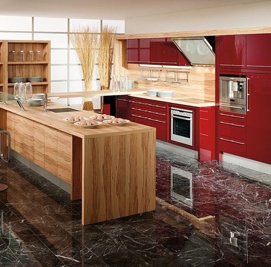 Bild enthält, Floor, Indoors, Interior Design, Kitchen, Flooring, Kitchen Island, Wood