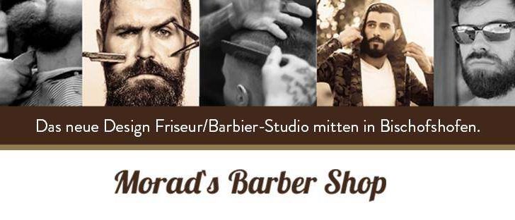 Eine Collage von Bildern, die Männer bei Morad's Barber Shop beim Haareschneiden zeigt. Es umfasst verschiedene Stadien des Haarschnitts, vom Trimmen bis zum Stylen. Gelegen im Zentrum von Bischofshofen.