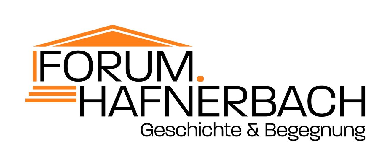 Das Logo von Rum Hafenerba zeigt ein stilisiertes Dach und den Text 'Rum Hafenerba Geschichte & Beg'. Die Farbgebung ist orange und schwarz.