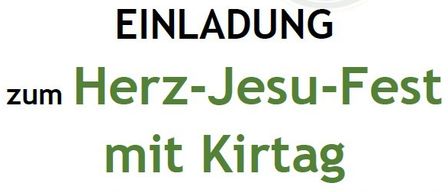 An invitation to the Heart of Jesus Festival with church fair on Friday, June 12, 2026, and Sunday, June 14, 2026, at the church square in Kapfenstein.