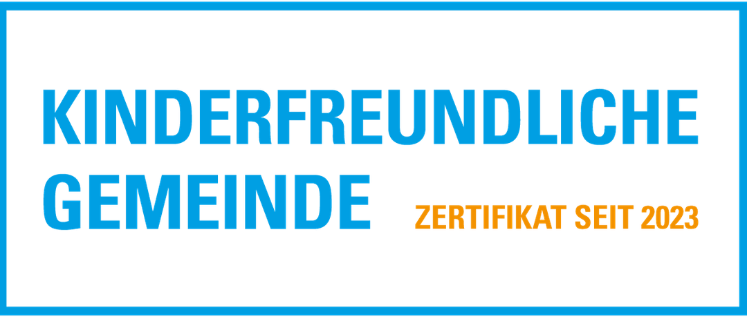 Schwarzer Hintergrund mit blauem Text, der 'KINDERFREUDE GEMEINDE Z' lautet. Der Text ist fett und zentriert.
