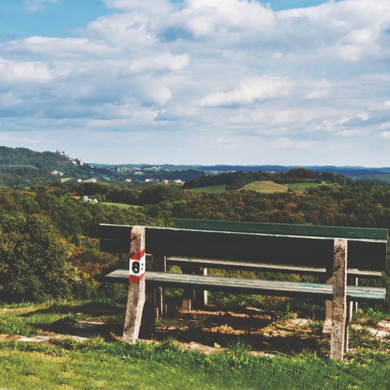 Bild enthält, Bench, Furniture, Nature, Outdoors, Scenery, Grass, Plant, Sky, Park Bench