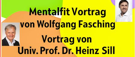 A poster advertising an event on November 15, 2025 at 3 PM in the Prebensdorf Cultural Hall. Speakers include Wolfgang Fasching, Univ. Prof. Dr. Heinz Sill, and a first aid lecture from the Red Cross. Musical entertainment is also promised.