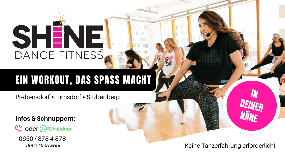 Werbung fur ONE Fitness in Hirnsdorf und Stubenberg. Eine Frau macht Yoga im Studio mit anderen. Kontakt uber WhatsApp.