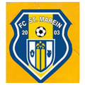Das FC St. Marein Logo zeigt einen Schild in blauen und gelben Farben, einen Fußball in der Mitte und die Zahlen 20 und 03 auf der linken und rechten Seite.