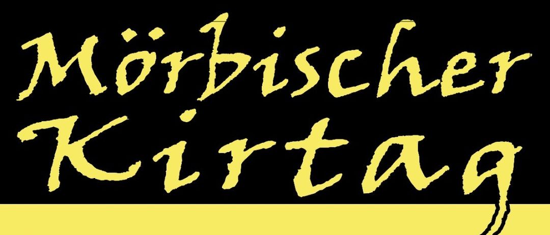 Ein Plakat für 'Kirtag' vom 11. bis 13. September. Veranstaltungen sind Blechblattler am Freitag ab 19 Uhr, Sound of Joy am Samstag ab 19 Uhr und Tag der Blasmusik am Sonntag ab 14 Uhr.