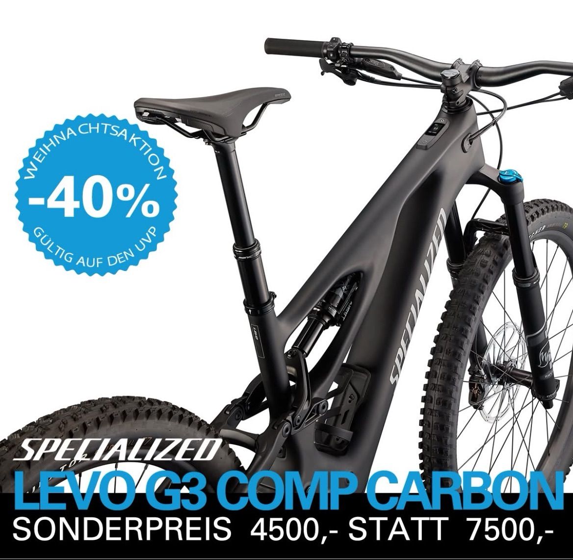 Specialized Levo G3 Comp Carbon Fahrrad mit Rabattangebot. Sonderpreis 4500 statt 7500.
