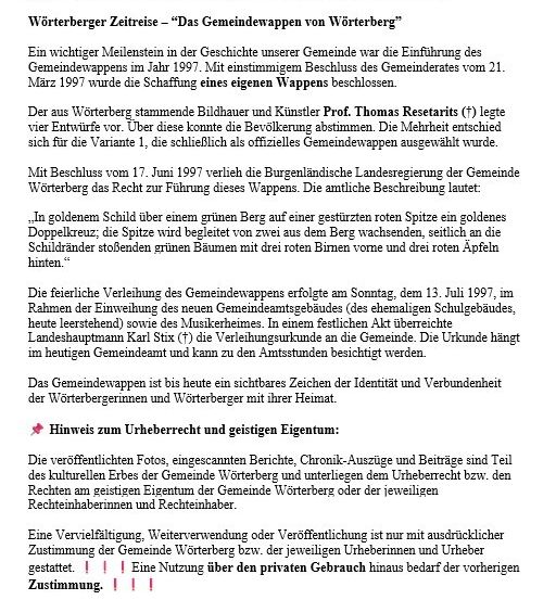 Verleihung Gemeindewappen Wörterberg_Beschreibung