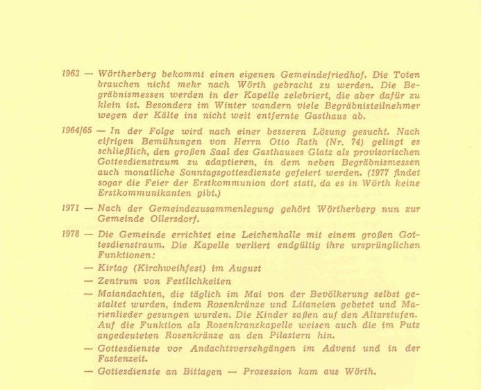 Geschichte Kapelle St. Stefan 1963 bis 1978_Auszug Broschüre Komitee zur Erhaltung der Kapelle St. Stefan Wörtherberg