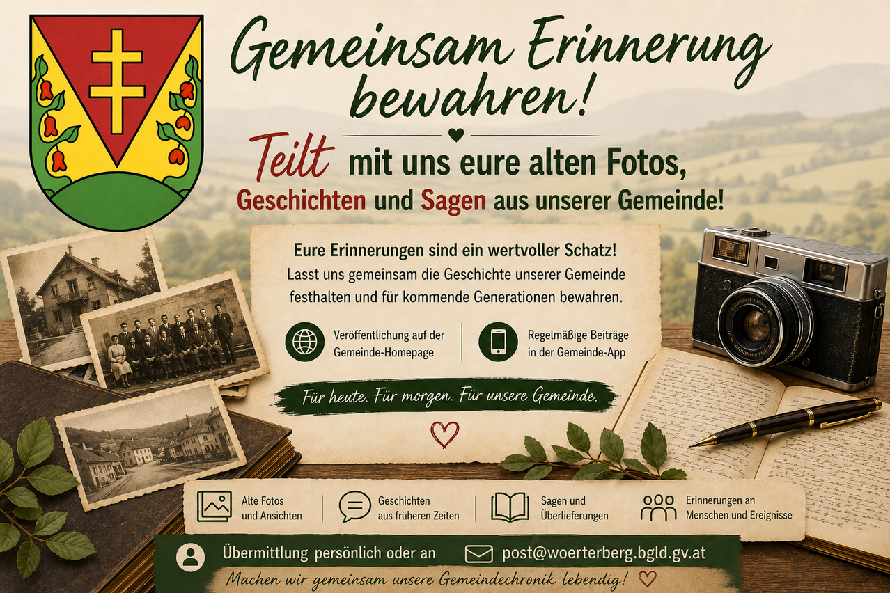 Bitte um Übermittlung von Unterlagen für Wörterberg Chronik 
