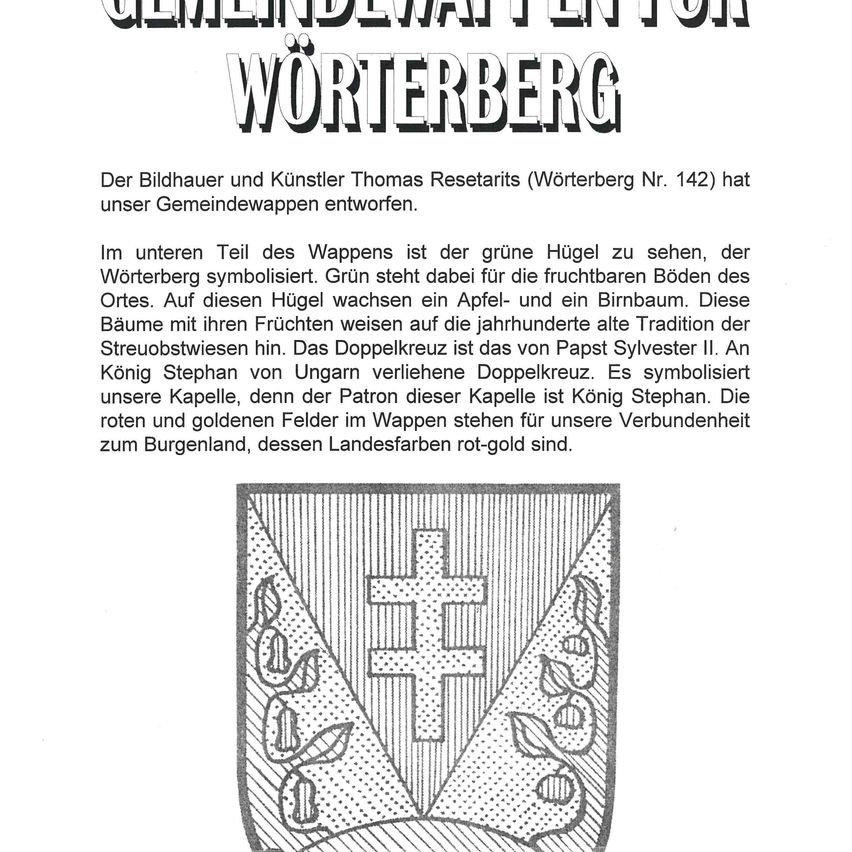 Beschreibung _Gemeindewappen Wörterberg 1997
