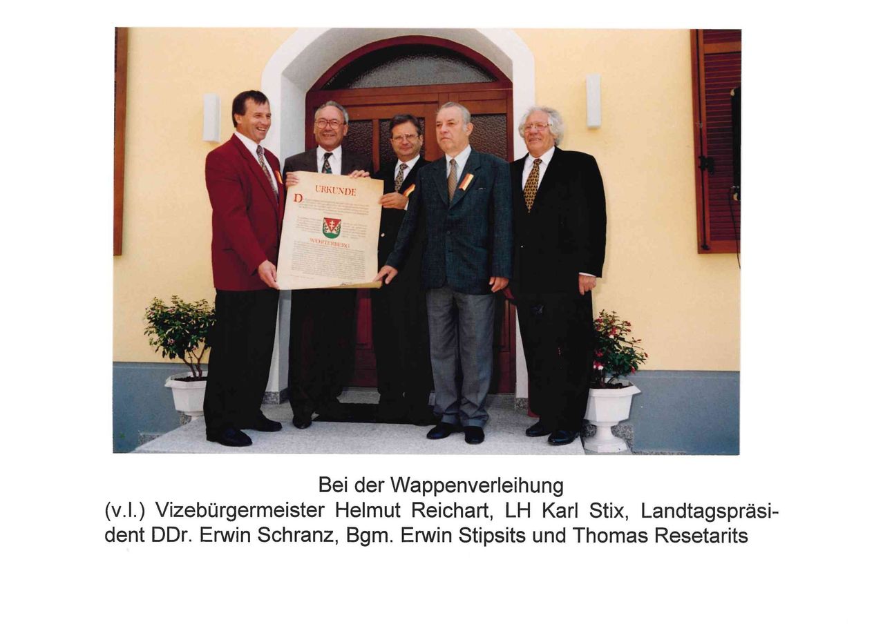Verleihung Gemeindewappen Wörterberg 1997