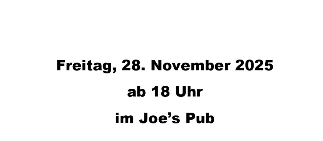 Ein Veranstaltungsposter bewirbt Selchripperlschnapsen am Freitag, 28. November 2025, ab 18 Uhr im Joe's Pub. Der Eintrittspreis beträgt 5 €, und Karten sind direkt vor Ort erhältlich.