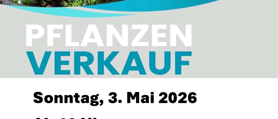 Plakat für einen Pflanzenverkauf am Sonntag, 3. Mai 2026, um 10 Uhr bei Uechi - Joe's Pub. Die Volkspartei Sigle lädt ein. Uechi kocht und die Volkspartei Sigle sorgt für den süßen Nachgeschmack.