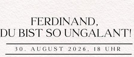 Ein Plakat für eine Veranstaltung am 30. August 2026 um 18:00 Uhr mit Maria Rosendorfsky, J. Emanuel Pichler und Martin Strommer auf der Bühne.