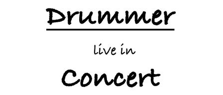 Ein Poster bewirbt Drummer live im Konzert im Haus der Musik am 24. März 2026 um 18 Uhr, mit Silhouetten von Menschen und einem Schlagzeug.