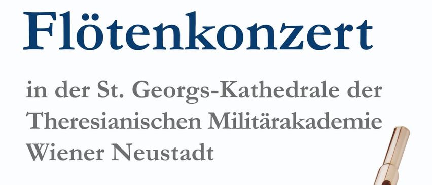 Plakat für ein Flötenmusik-Event in der St. Georgs-Kathedrale. Datum: Fr. 10.04.2026. Beginn: 19:30 Uhr. Eintritt: frei.