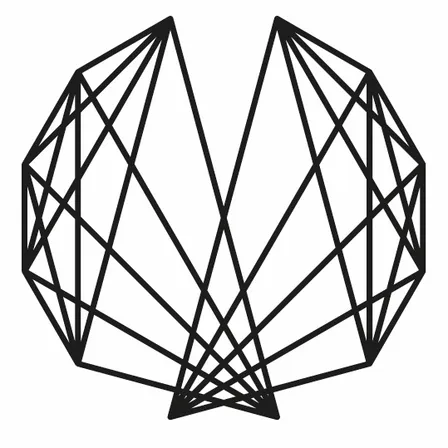 Logo für Josef Matthias Haueis Musikschule in Neuer Neustadt, Bad Fischau. Das Logo zeigt eine geometrische Diamantform mit modernem, minimalistischem Design.