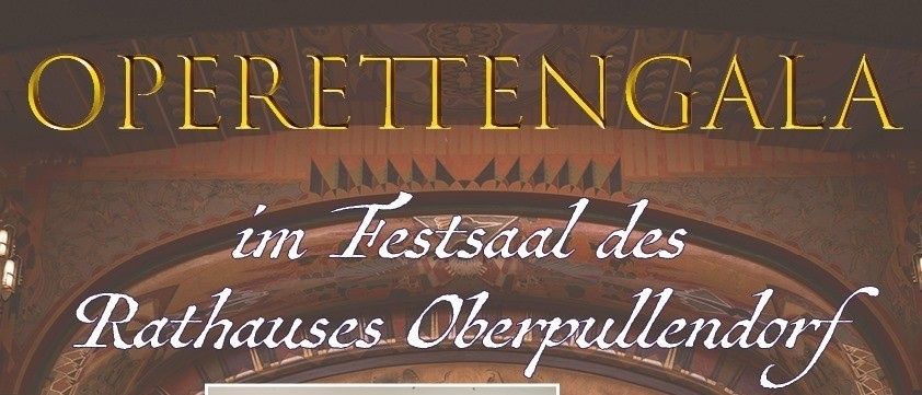 Eine Werbung für eine Aufführung im Rathaus von Oberpullendorf. Eine Gruppe von Menschen steht in formeller Kleidung. Das Datum ist Sonntag, 28. September 2025, um 16:00 Uhr. Der Ticketpreis beträgt 20 Euro.