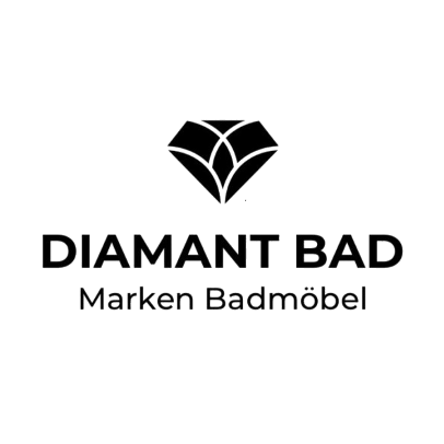 Das Logo von Diamant Bad ist in Schwarz und Weiß auf weißem Hintergrund dargestellt. Das Logo zeigt ein diamantförmiges Symbol über dem Markennamen.
