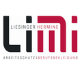 Das Bild zeigt ein Logo für Liesinger Hermine, mit dem Text 'Liesinger Hermine' in Rot und Weiß, darunter stehen 'Arbeitsschutz' und 'Berufsbekleidung' in Schwarz. Das Logo hat ein markantes 'LiMi'-Design.