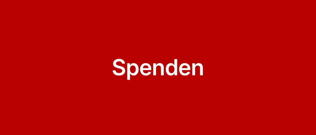 Ein roter Hintergrund mit dem Wort 'SpenDen' in weißer, fetter Schrift. Das Wort ist zentriert.