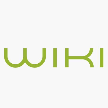 Grüner 'WIKI' Text auf weißem Hintergrund.