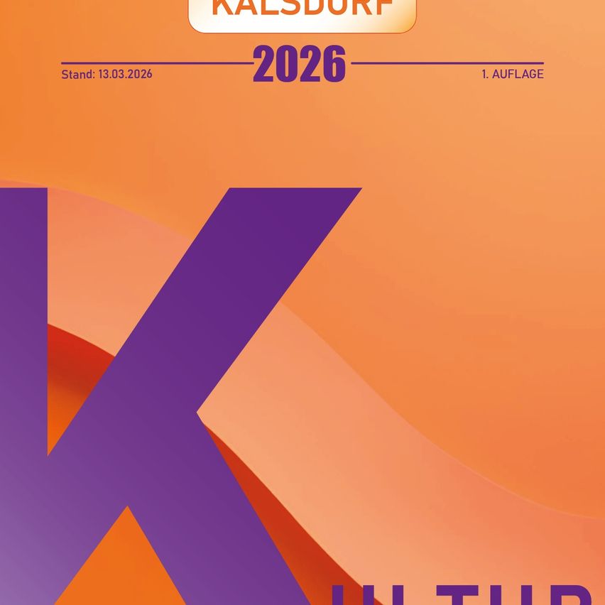 Kalsdurf poster for 2026 with orange and purple background. The number 2026 is highlighted.