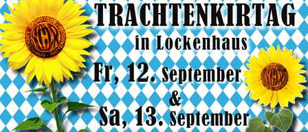 Plakat für eine Veranstaltung in Lockenhaus am 12. und 13. September. Freitag, Warm-up um 18:30, Fußballspiel um 20:30. Samstag, Festlichkeiten um 18:00, Musik um 20:00.