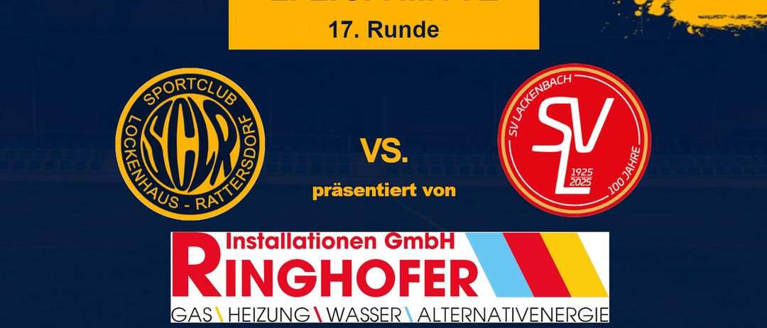 2. Liga Mitte 17. Runde. Lockenhaus gegen SV Lackenbach. Präsentiert von Ringhofer Installationen GmbH. Gas, Heizung, Wasser, alternative Energie. Datum: 22.11.2025, U23 14:00, KM 16:00, Naturparkarena Lockenhaus.