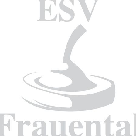 Das ESV Frauental Logo zeigt eine stilisierte, abstrakte Darstellung eines Rades, wobei die Buchstaben ESV darüber und Frauental darunter in fetter, serifenloser Schrift stehen.